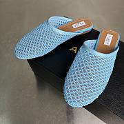 Alaia Flat-soled half-slippers in blue - 3
