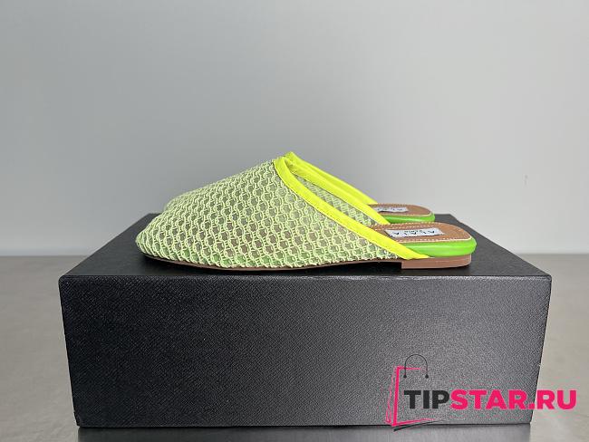 Alaia Flat-soled half-slippers in green - 1
