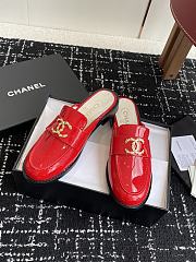 Chanel Moccasins Shiny wrinkled calfskin in red - 3