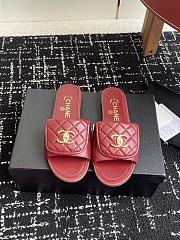 Chanel Red CC logo Turnlock Mules Slides Sandals - 1