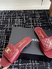 Chanel Red CC logo Turnlock Mules Slides Sandals - 5