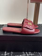 Chanel Red CC logo Turnlock Mules Slides Sandals - 4