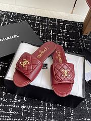 Chanel Red CC logo Turnlock Mules Slides Sandals - 3