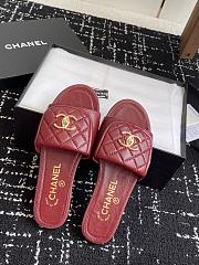 Chanel Red CC logo Turnlock Mules Slides Sandals - 2