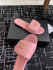 Chanel Pink CC logo Turnlock Mules Slides Sandals - 5