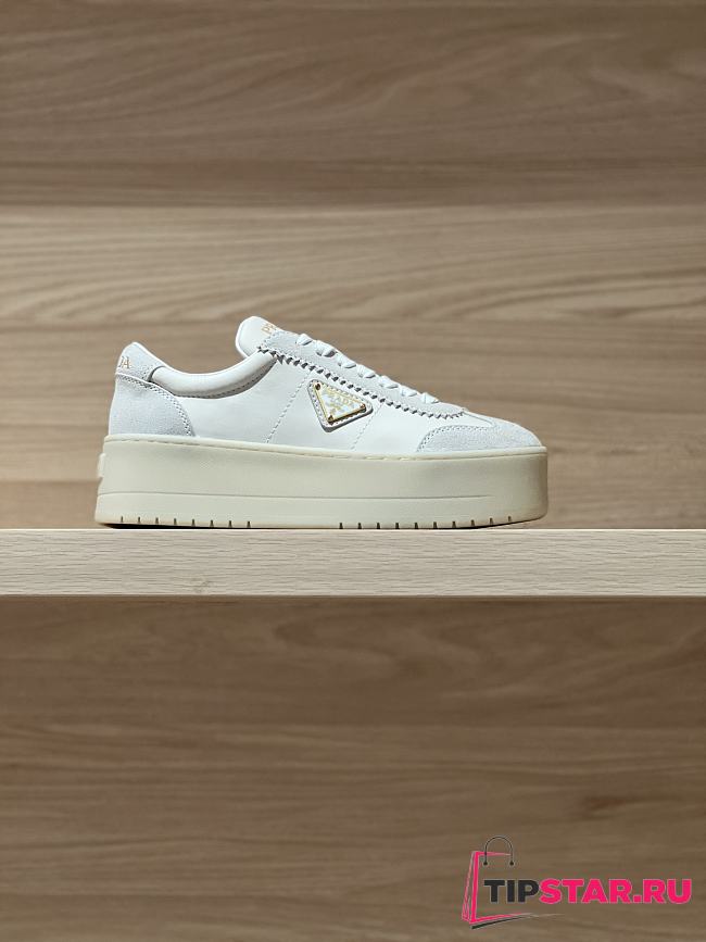 Prada Thick-soled Casual Shoes In Beige Color - 1