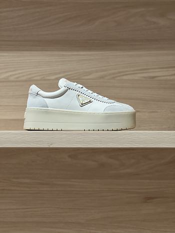 Prada Thick-soled Casual Shoes In Beige Color