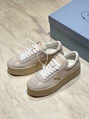 Prada Thick-soled Casual Shoes In Beige Color - 4