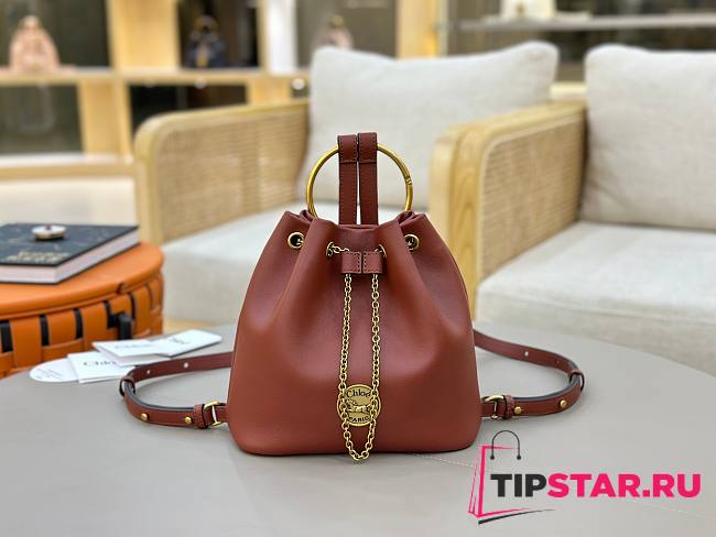 Chloe soft imported first-layer cowhide backpack 01 - 1