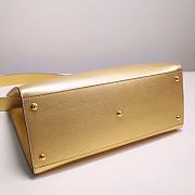 Fendi Vitello Catalan Mirror Plexiglass Logo Embossed Medium In Gold - 5