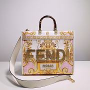 FENDI X VERSACE Calfskin Plexiglass Fendace FF Baroque Print In Pink - 1