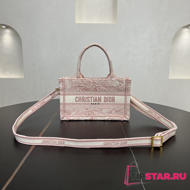 Dior Mini Book Tote In Pink - 1