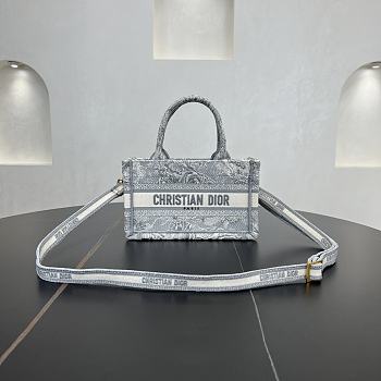 Dior Mini Book Tote In Gray