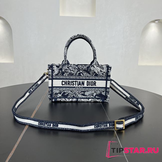 Dior Mini Book Tote In Blue - 1