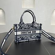 Dior Mini Book Tote In Blue - 4