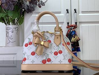 Alma BB LV x TM Bag Monogram Canvas with cherry motif
