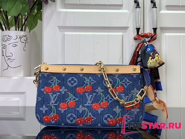 Louis Vuitton Pochette Accessoires LV x TM bag Monogram Denim with cherry motif - 1