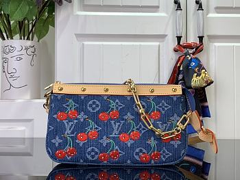 Louis Vuitton Pochette Accessoires LV x TM bag Monogram Denim with cherry motif