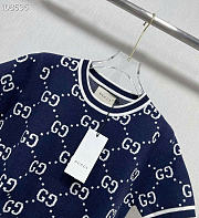 Gucci GG cotton jacquard top Dark blue - 2