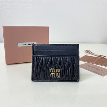 Miumiu Matelassé nappa leather card holder in black