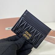 Miumiu Matelassé nappa leather card holder in black - 6