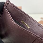Miumiu Matelassé nappa leather card holder in burgundy - 3