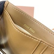 Miumiu Matelassé nappa leather card holder in brown - 6