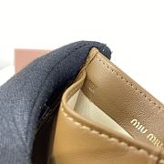 Miumiu Matelassé nappa leather card holder in brown - 5