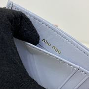 Miumiu Matelassé nappa leather card holder in blue - 5