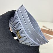 Miumiu Matelassé nappa leather card holder in blue - 3