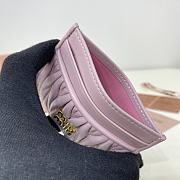 Miumiu Matelassé nappa leather card holder in pink - 4