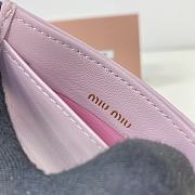 Miumiu Matelassé nappa leather card holder in pink - 3