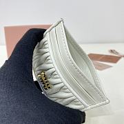 Miumiu Matelassé nappa leather card holder in white - 4