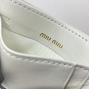 Miumiu Matelassé nappa leather card holder in white - 3