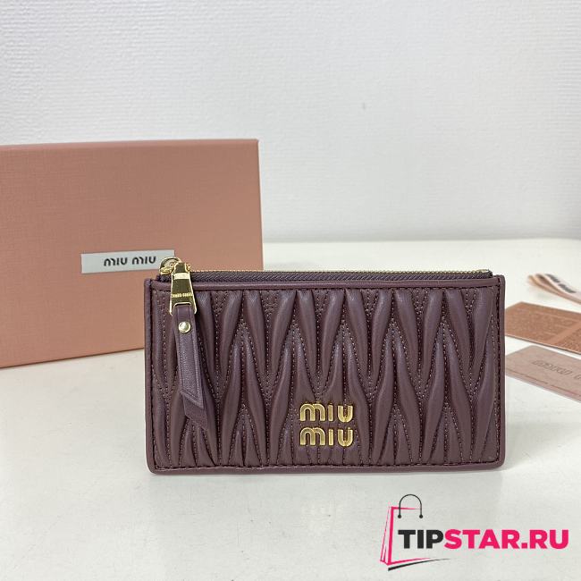 Miumiu Pocket wallet Matelasse In Burgundy - 1