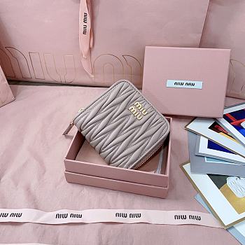 Miumiu Quilted effect leather wallet in light pink