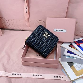 Miumiu Quilted effect leather wallet in black