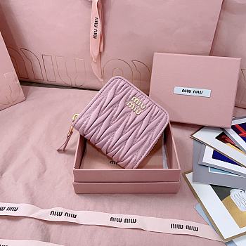Miumiu Quilted effect leather wallet in pink