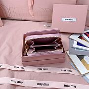 Miumiu Quilted effect leather wallet in pink - 6