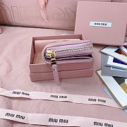 Miumiu Quilted effect leather wallet in pink - 3