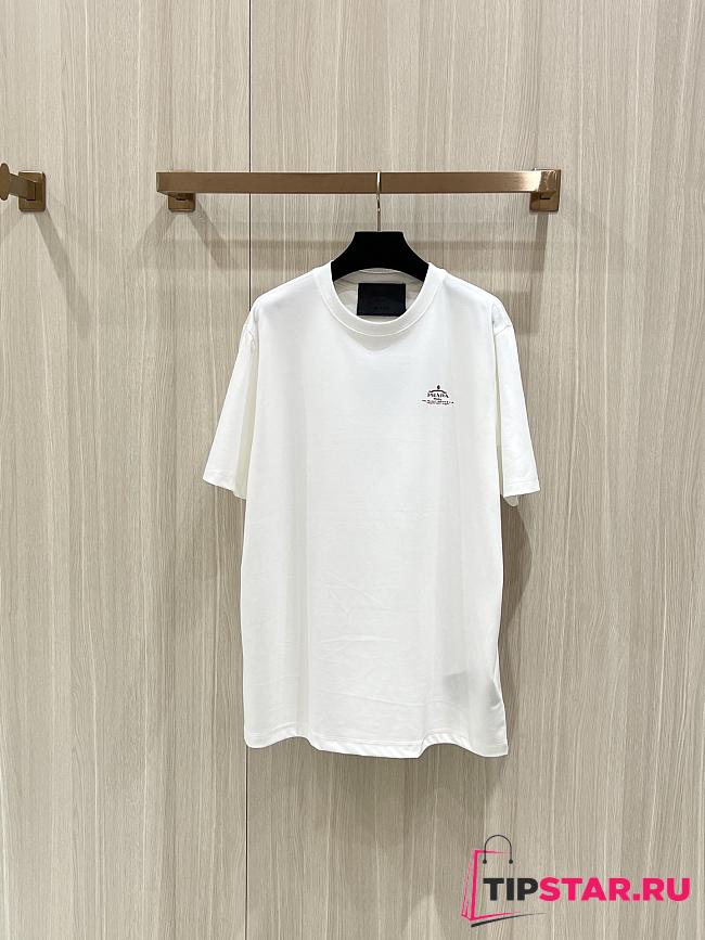 Prada Logo Printed T-Shirt In White - 1