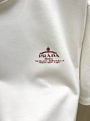 Prada Logo Printed T-Shirt In White - 3