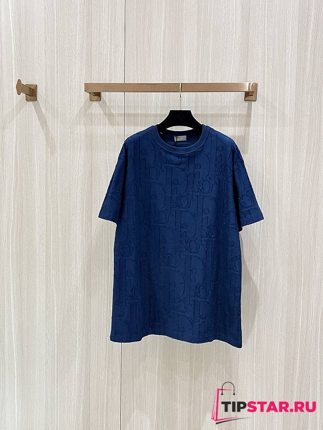 Dior Oblique T-Shirt In dark Blue - 1