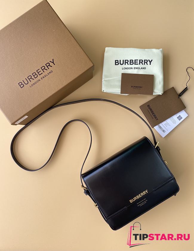 Burberry Small Grace Leather Shoulder Bag In Black - 1