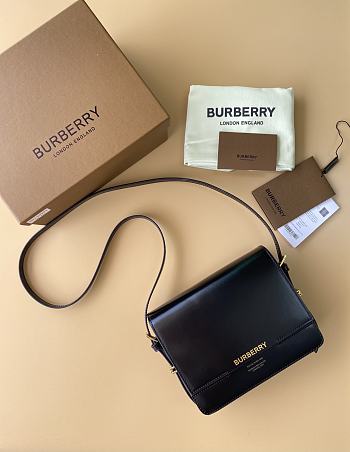 Burberry Small Grace Leather Shoulder Bag In Black