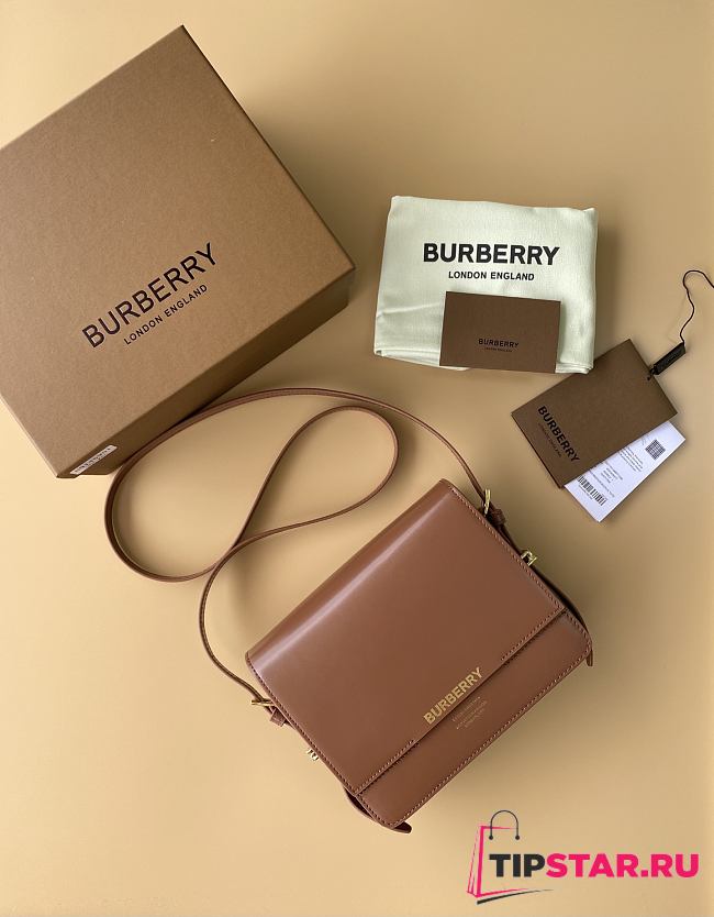 Burberry Small Grace Leather Shoulder Bag In Brown - 1
