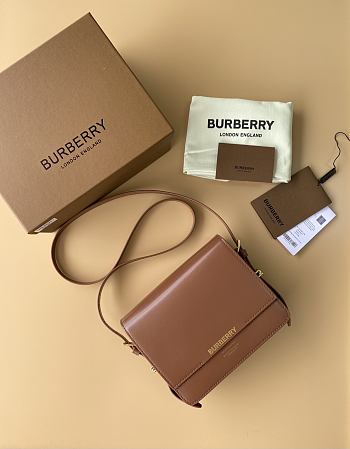 Burberry Small Grace Leather Shoulder Bag In Brown
