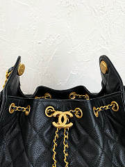 Chanel Mini Hobo Bag Black Leather - 6