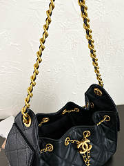 Chanel Mini Hobo Bag Black Leather - 5