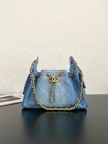 Chanel Mini Hobo Bag Blue Denim